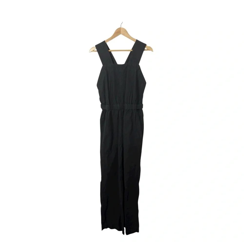 Everlane Women’s The Fatigue Apron Cotton/Linen Jumpsuit in Black Size 2